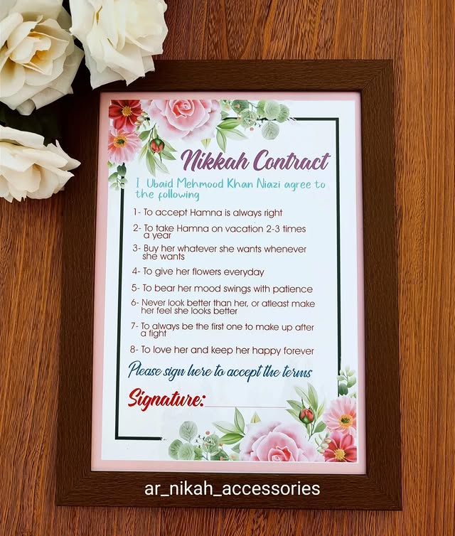 Funny Nikah Contract