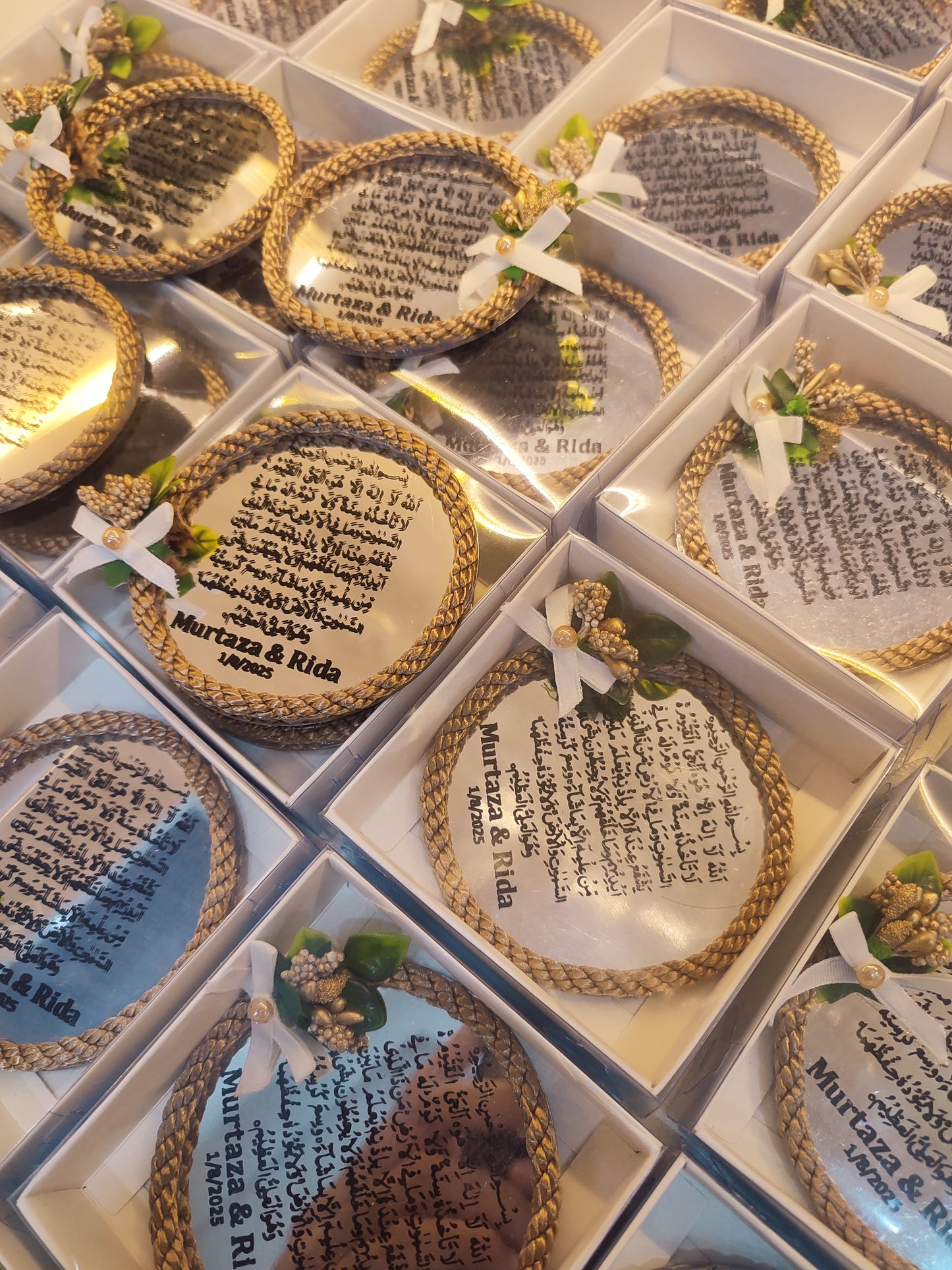 Ayat ul Kursi mirror with couple name