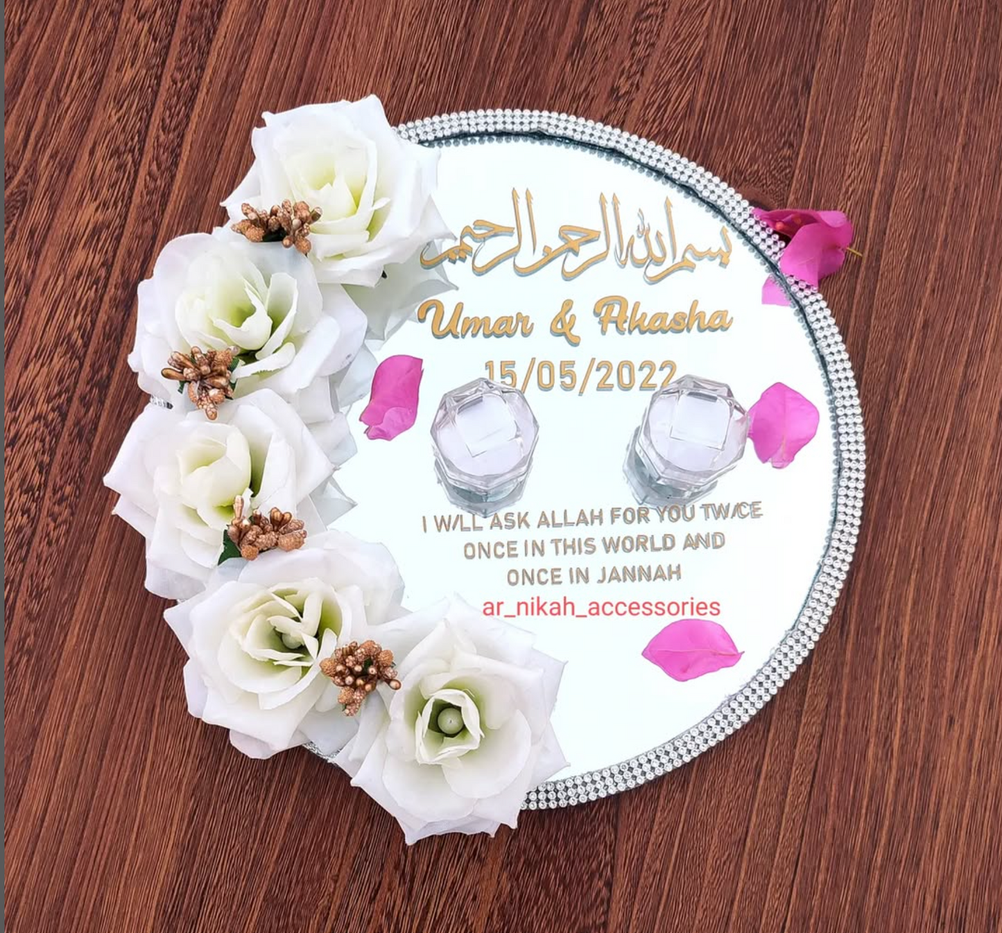 White flowers platter